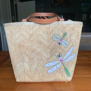 Kate Spade Dragonfly Straw Tote